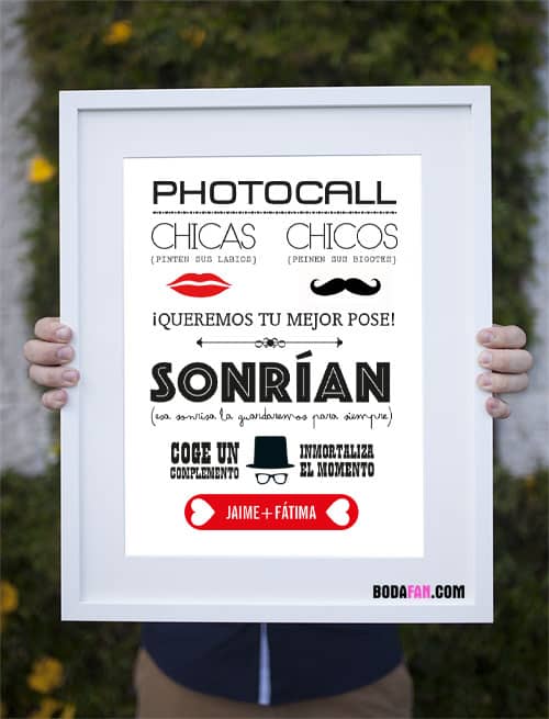 Brillar Dato Fortalecer Lámina invitación al photocall de tu boda