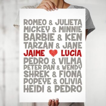 Lámina 'parejas de la historia'