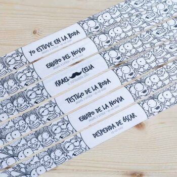 Pulseras personalizadas con dibujos para bodas