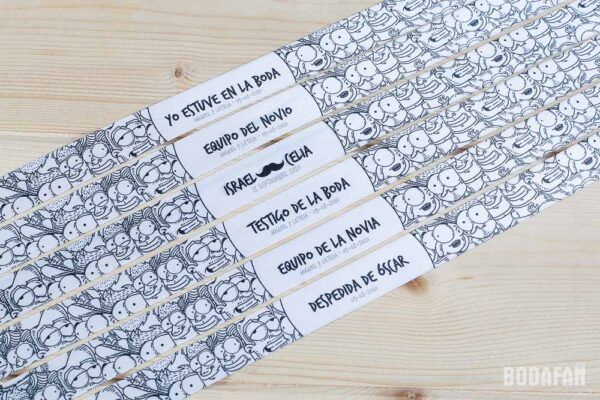 Pulseras personalizadas con dibujos para bodas