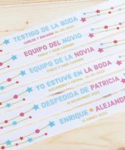 pulseras de tela bodas estrellas