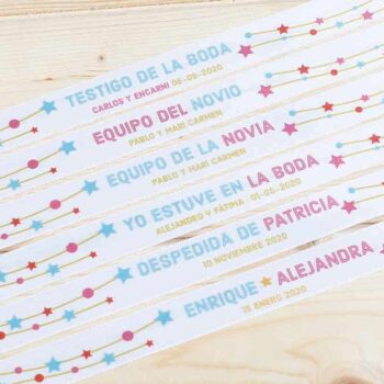 pulseras de tela bodas estrellas