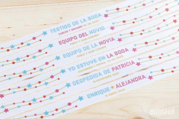 pulseras de tela bodas estrellas